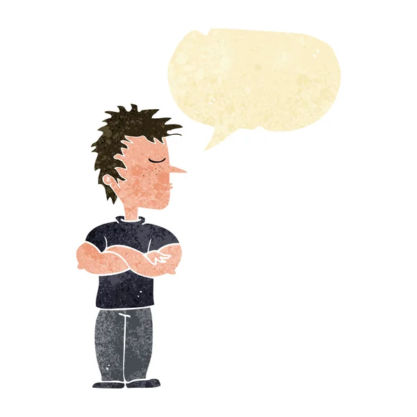 Uomo dei cartoni animati che si rifiuta di ascoltare con bolla discorso — Vettoriale Stock