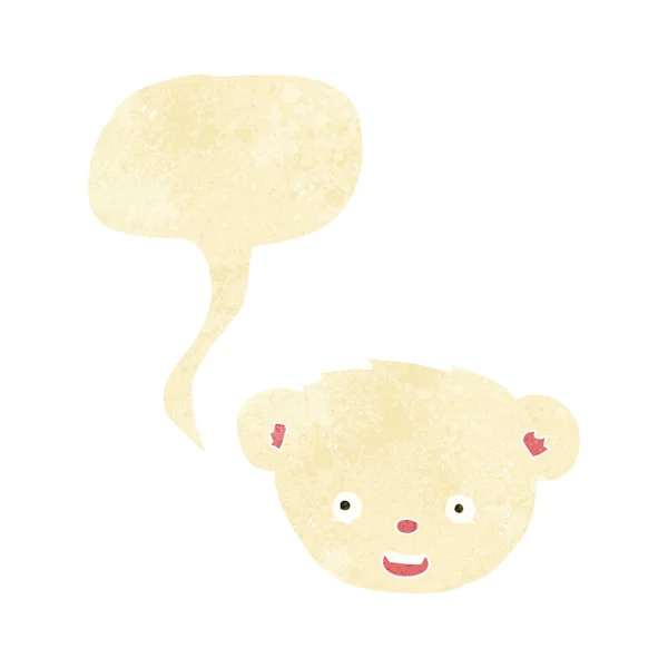 Cara de urso polar de desenho animado com bolha de fala — Vetor de Stock