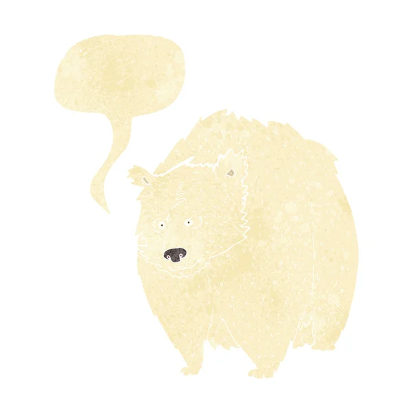 Huge polar bear cartoon with speech bubble — Stock Vector