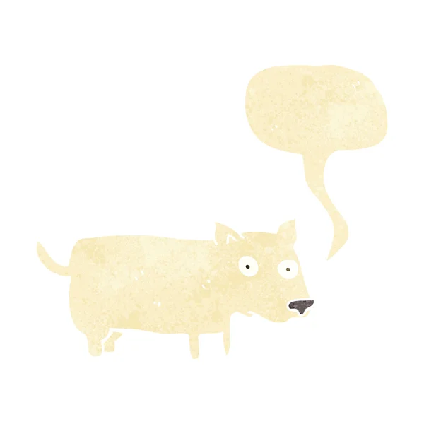 Cartoon little dog with speech bubble — Stock Vector