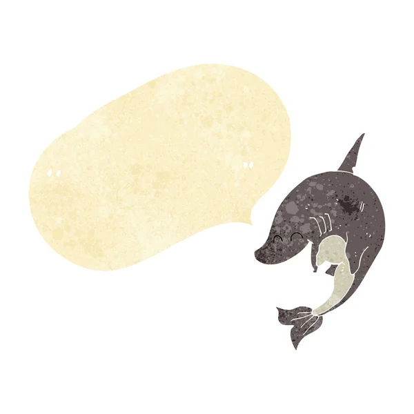 Tiburón de dibujos animados con burbuja de habla — Archivo Imágenes Vectoriales