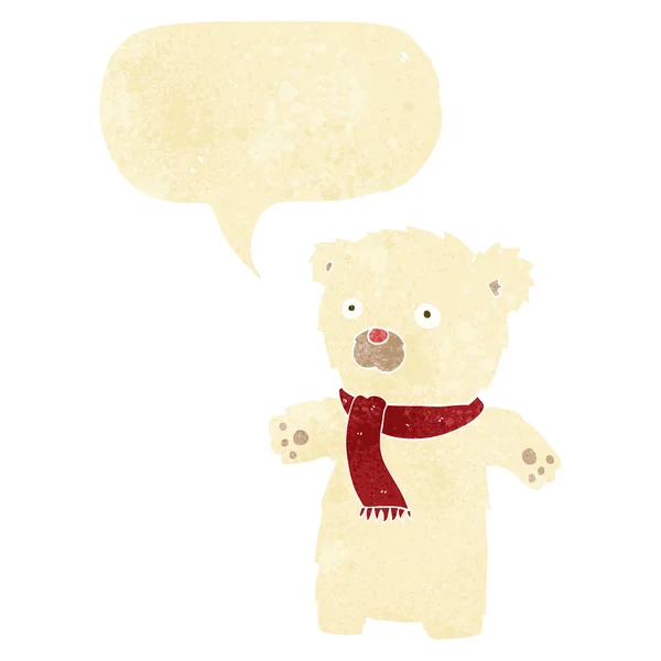 Dessin animé ours polaire mignon avec bulle de parole — Image vectorielle