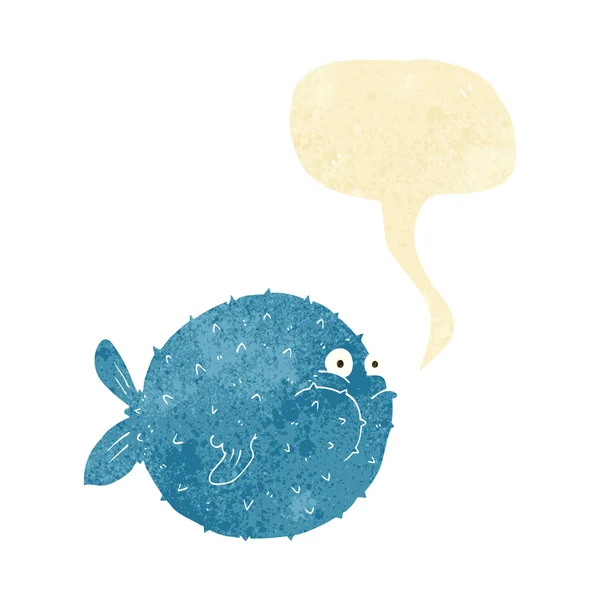 Bouffée de dessin animé poisson avec bulle de parole — Image vectorielle