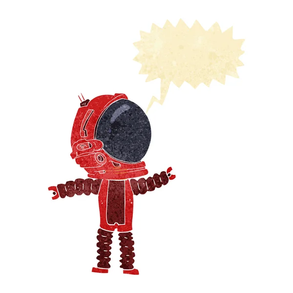 Cartoon astronaut met spraakbel — Stockvector