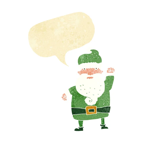 Cartoon angry santa claus with speech bubble — Stock Vector