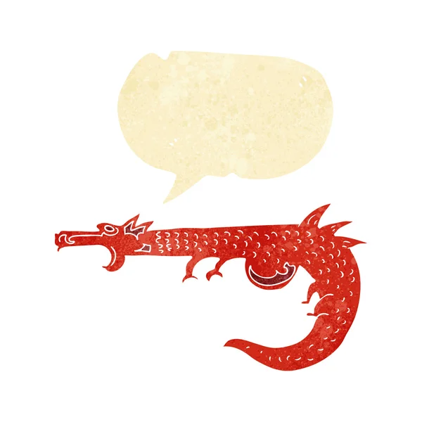 Cartoon medieval dragon with speech bubble — Stock Vector