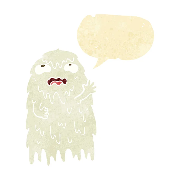 Fantasma burdo de dibujos animados con burbuja de habla — Archivo Imágenes Vectoriales