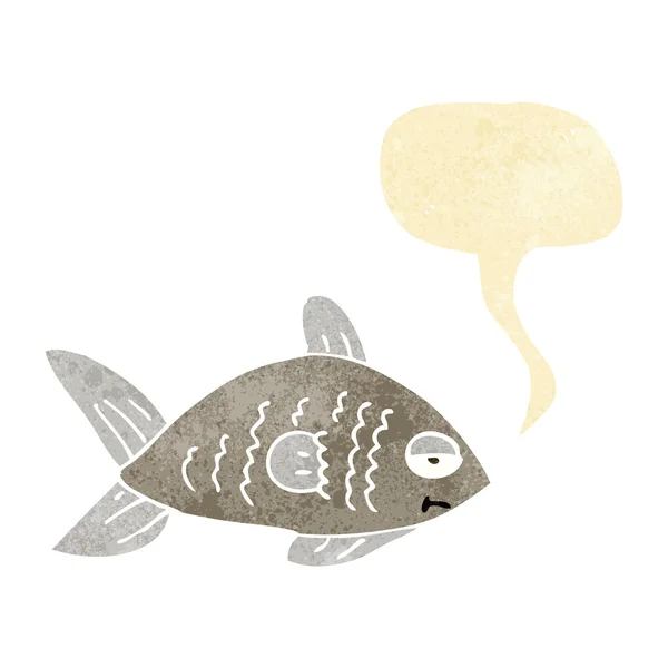 Cartone animato pesce divertente con la bolla discorso — Vettoriale Stock
