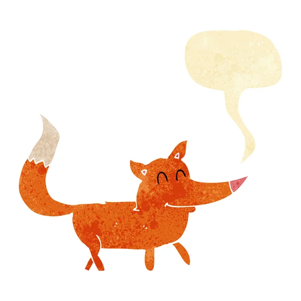 Γελοιογραφία λίγο αλεπού με το συννεφάκι λόγου — Διανυσματικό Αρχείο