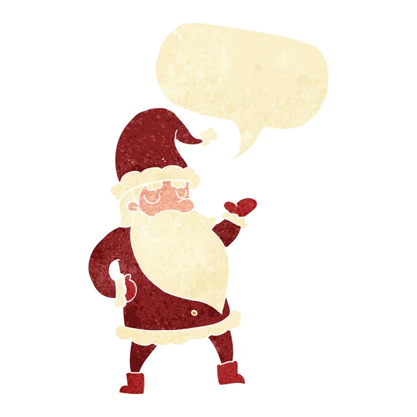 Konuşma balonlu çizgi film Noel Baba — Stok Vektör