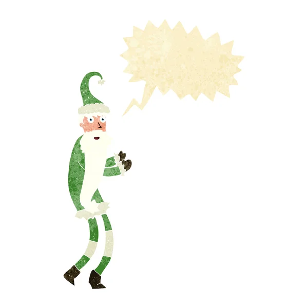 Cartone animato Babbo Natale con bolla discorso — Vettoriale Stock