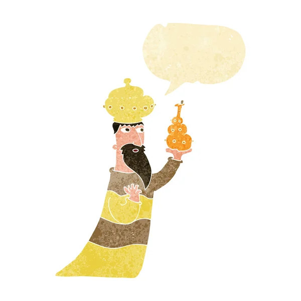 One of the three wise men with speech bubble — Stock Vector