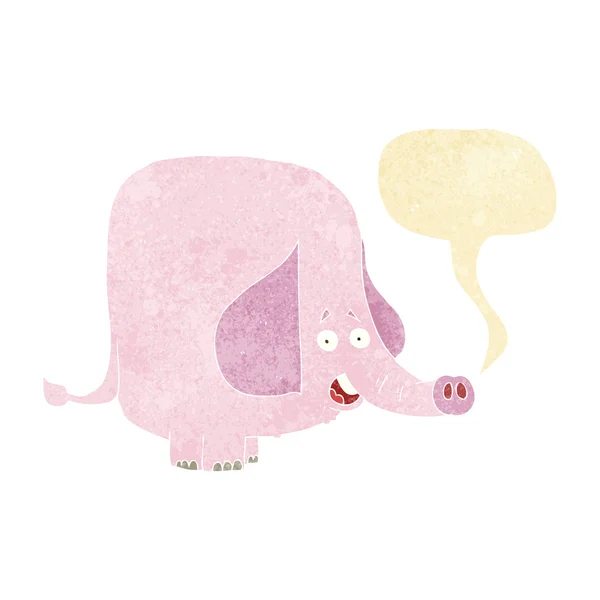 Elefante rosa de dibujos animados con burbuja del habla — Archivo Imágenes Vectoriales