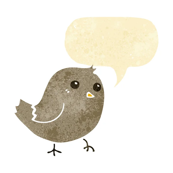 Oiseau de dessin animé avec bulle de parole — Image vectorielle