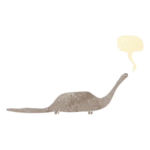 Dinosaure de dessin animé avec bulle de parole — Image vectorielle