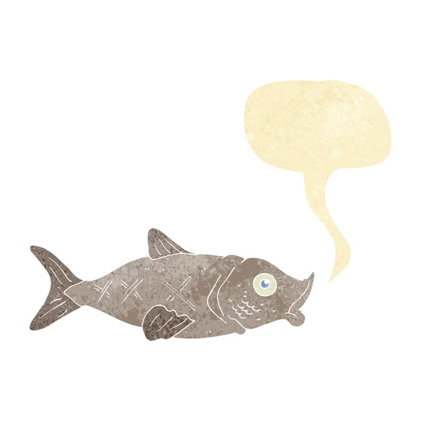 Kreslené ryby s bublinou řeči — Stockový vektor