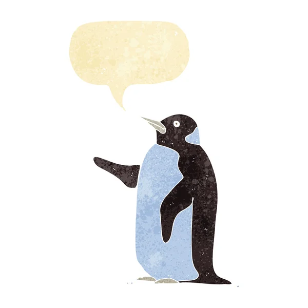Cartoon penguin with speech bubble — Stock Vector