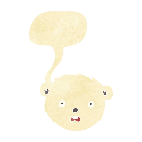 Dessin animé visage d'ours polaire avec bulle de parole — Image vectorielle