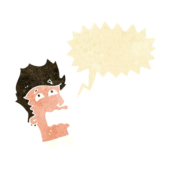 Hombre asustado de dibujos animados con burbuja del habla — Archivo Imágenes Vectoriales
