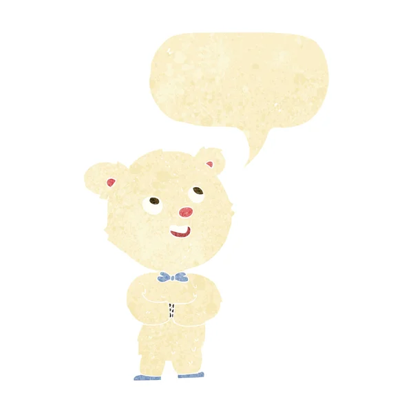 Cartoon cute teddy bear with speech bubble — Stock Vector