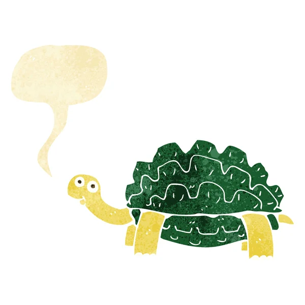 Tecknad sköldpadda med pratbubbla — Stock vektor
