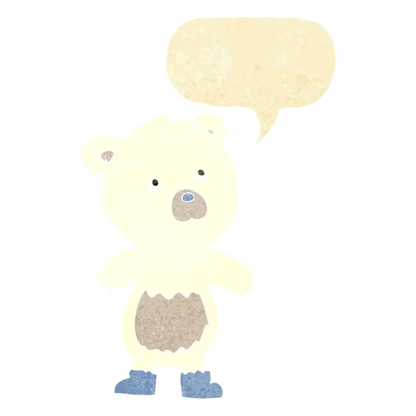 Cartoon cute little bear with speech bubble — Stock Vector