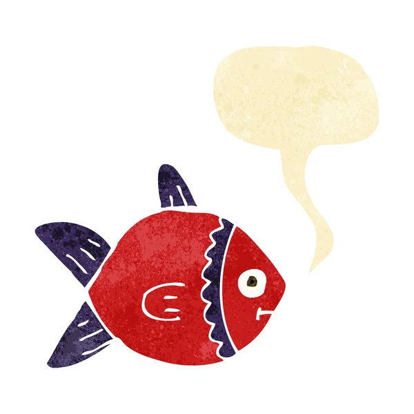 Poisson dessin animé avec bulle de parole — Image vectorielle