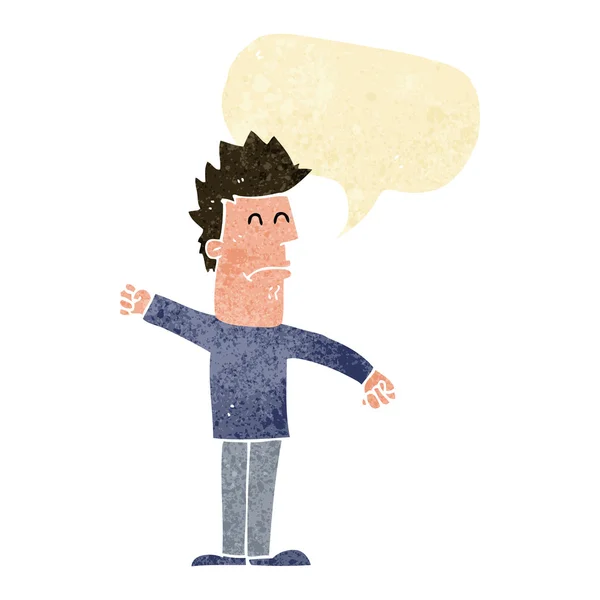 Cartoon gestresste man met spraakbel — Stockvector