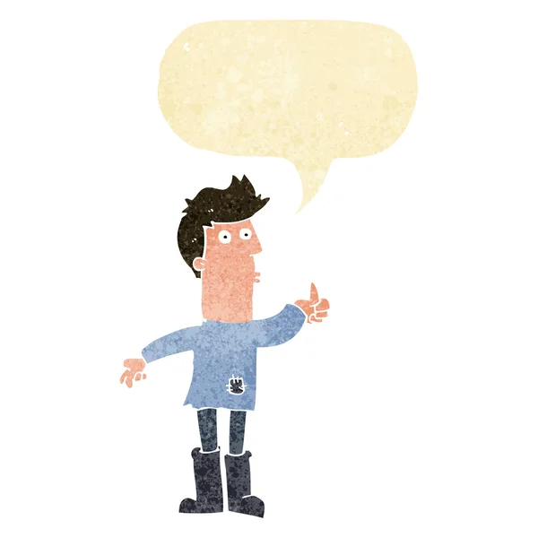 Cartoon poor man with speech bubble — Stock Vector