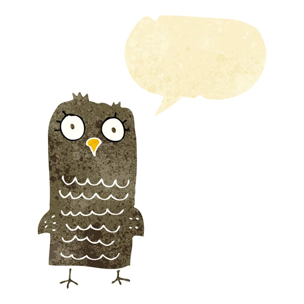 具有言语泡沫的卡通猫头鹰 — 图库矢量图片