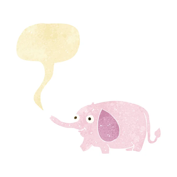 Dessin animé drôle petit éléphant avec bulle de parole — Image vectorielle