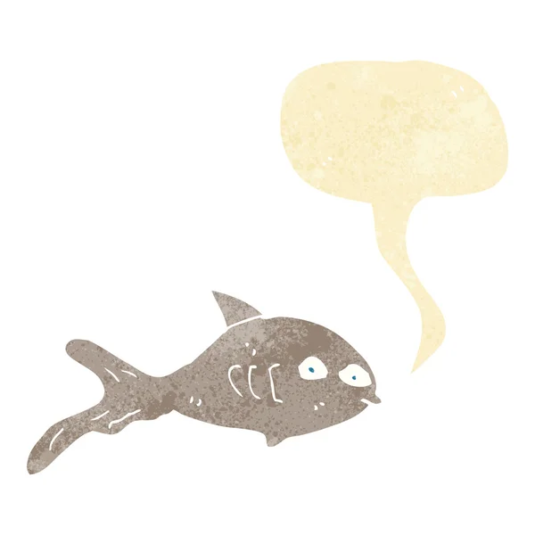Peixes desenhos animados com bolha de fala — Vetor de Stock