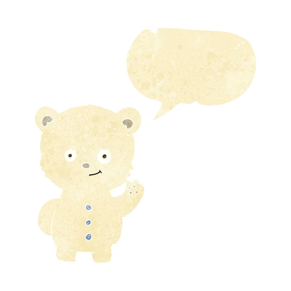 Cartoon polar beer cub met tekstballon — Stockvector