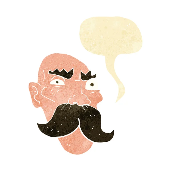 Hombre viejo enojado de dibujos animados con burbuja de habla — Archivo Imágenes Vectoriales