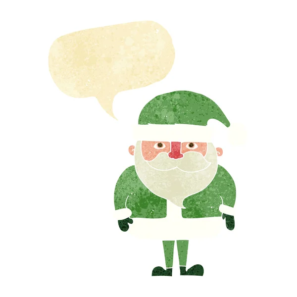 Cartoon santa claus met spraakbel — Stockvector