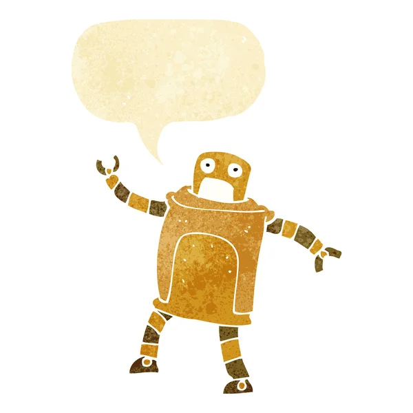 Cartoon robot with speech bubble — Stock Vector