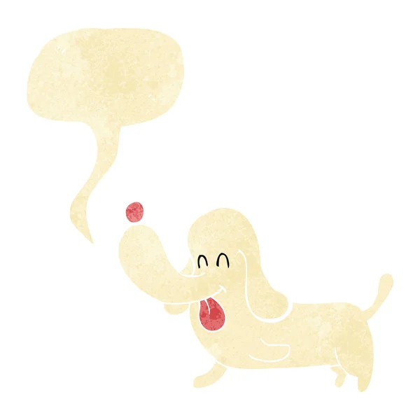 Dessin animé chien heureux avec bulle de parole — Image vectorielle