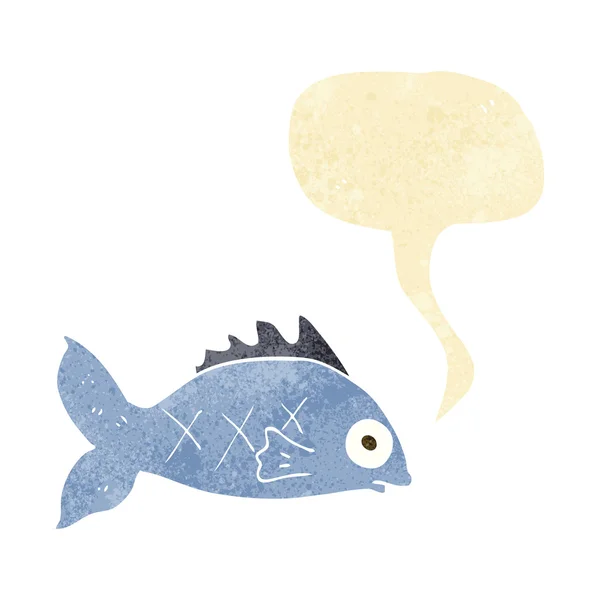 Poisson dessin animé avec bulle de parole — Image vectorielle