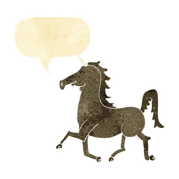 Cartoon unicorn with speech bubble Stock Illustration