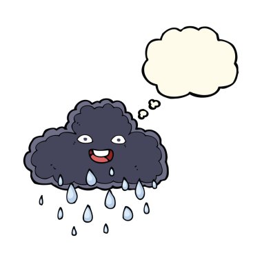 çizgi film raincloud düşünce balonu ile