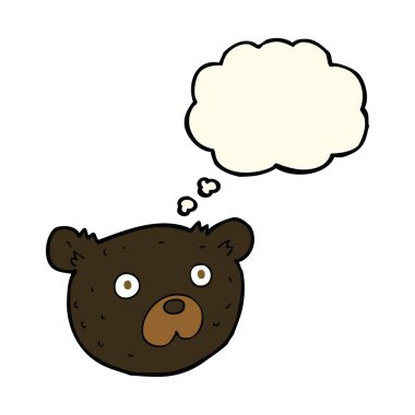 siyah ayı düşünce balonu ile çizgi film