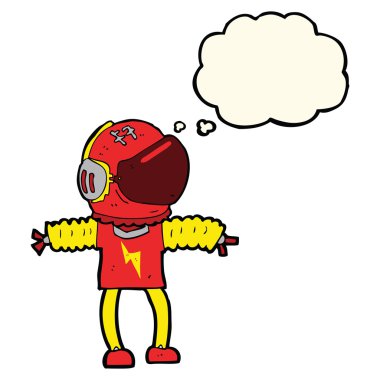Düşünce balonu olan bir astronot.