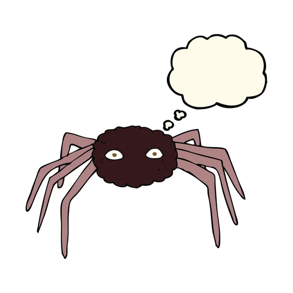 思考バブルを持つ漫画のクモ — ストックベクタ