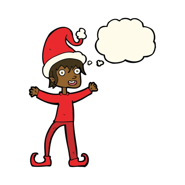 漫画は思考バブルでクリスマスの自己を励起 — ストックベクタ