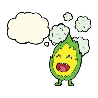 Düşünce baloncuklu çizgi film karakteri