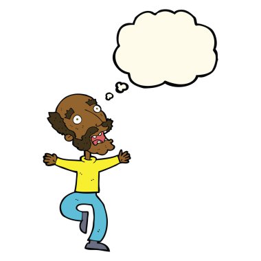 Çizgi film ihtiyarı düşünce baloncuğundan korkuyor.