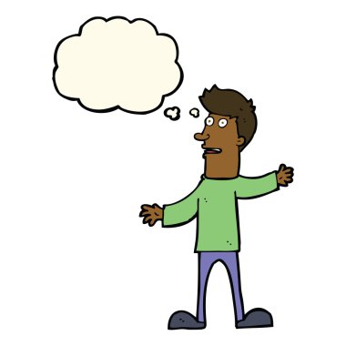 Çizgi film adamı düşünce balonuyla şaşırttı.