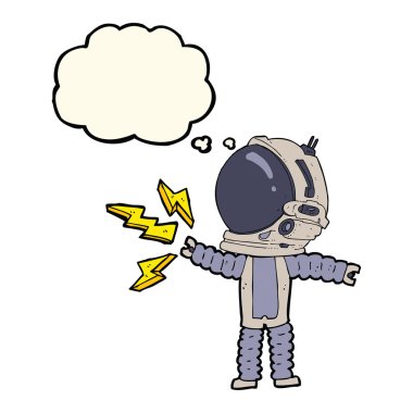 Düşünce balonu olan bir astronot.