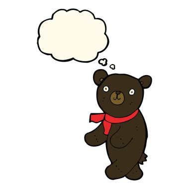 sevimli çizgi siyah oyuncak ayıyla kabarcık sanıyordum