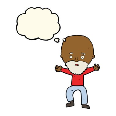 İhtiyar düşünce balonu ile panik çizgi film